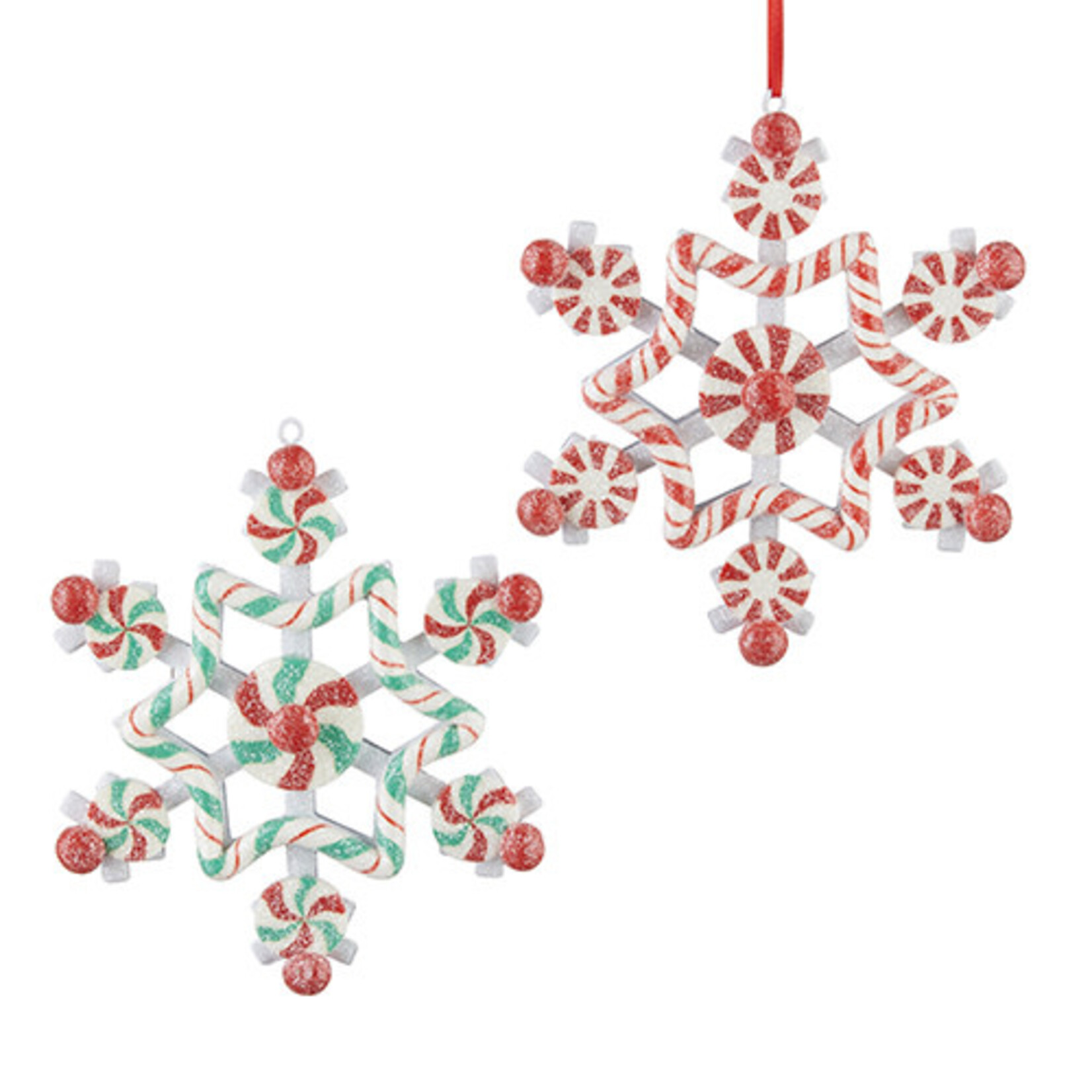 m. lynne designs peppermint snowflake ornament