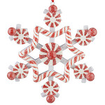 m. lynne designs peppermint snowflake ornament