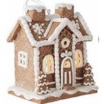 m. lynne designs white icing lighted gingerbread house ornament