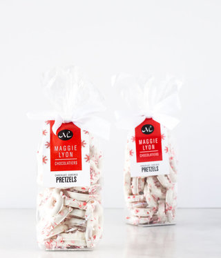 White Chocolate Covered Peppermint Pretzels