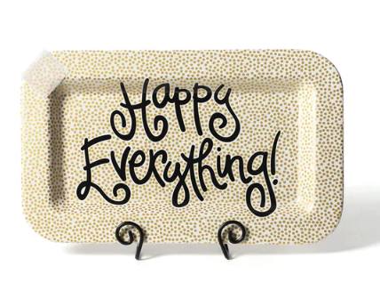 happy everything Gold Small Dot Mini Rectangle Platter