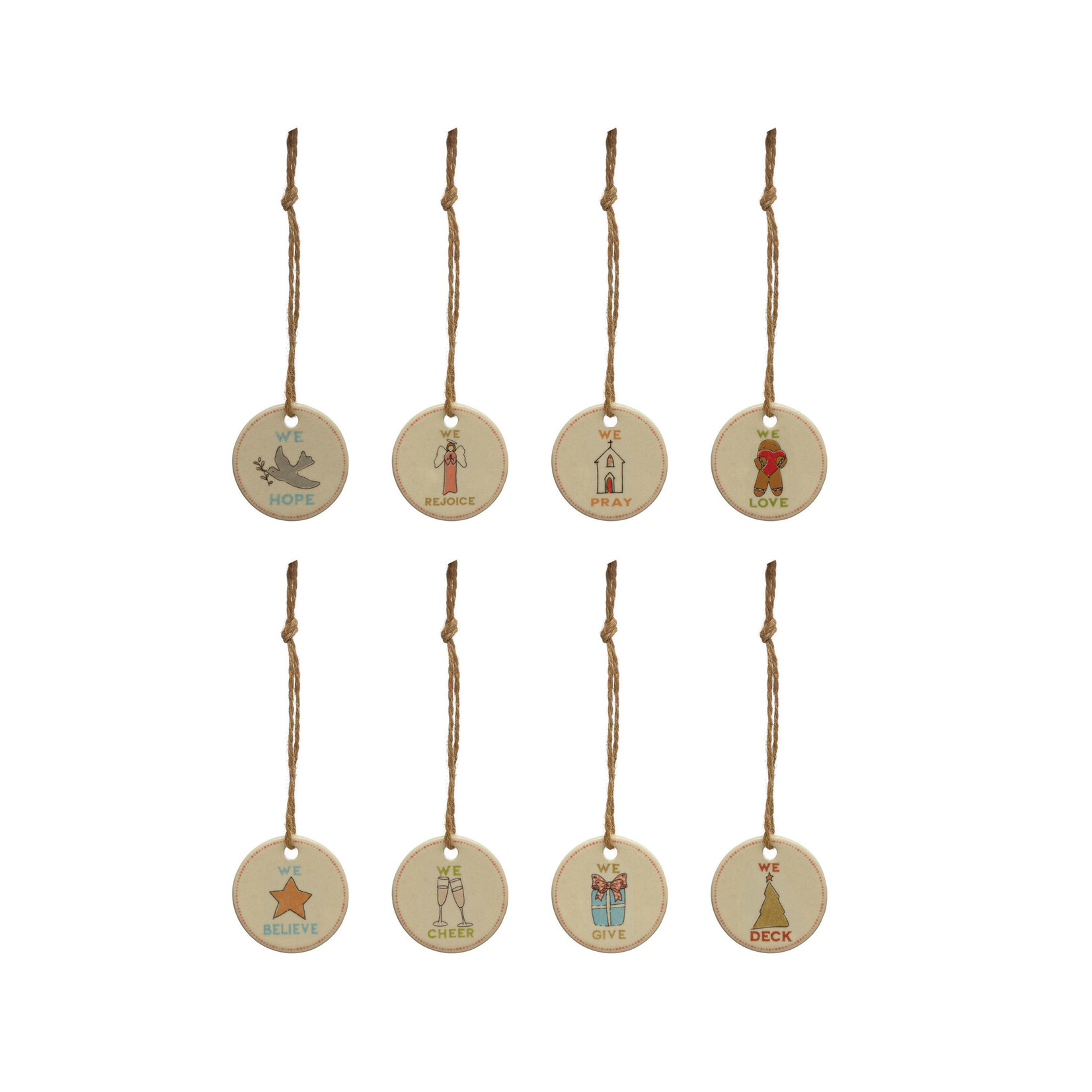 m. lynne designs stoneware ornament tag