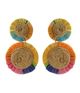 available at m. lynne designs Multi-Color Raffia Fringe Earring