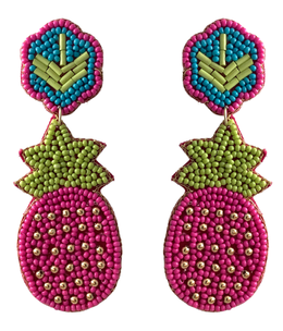 available at m. lynne designs Flower & Pineapple Beaded Earring