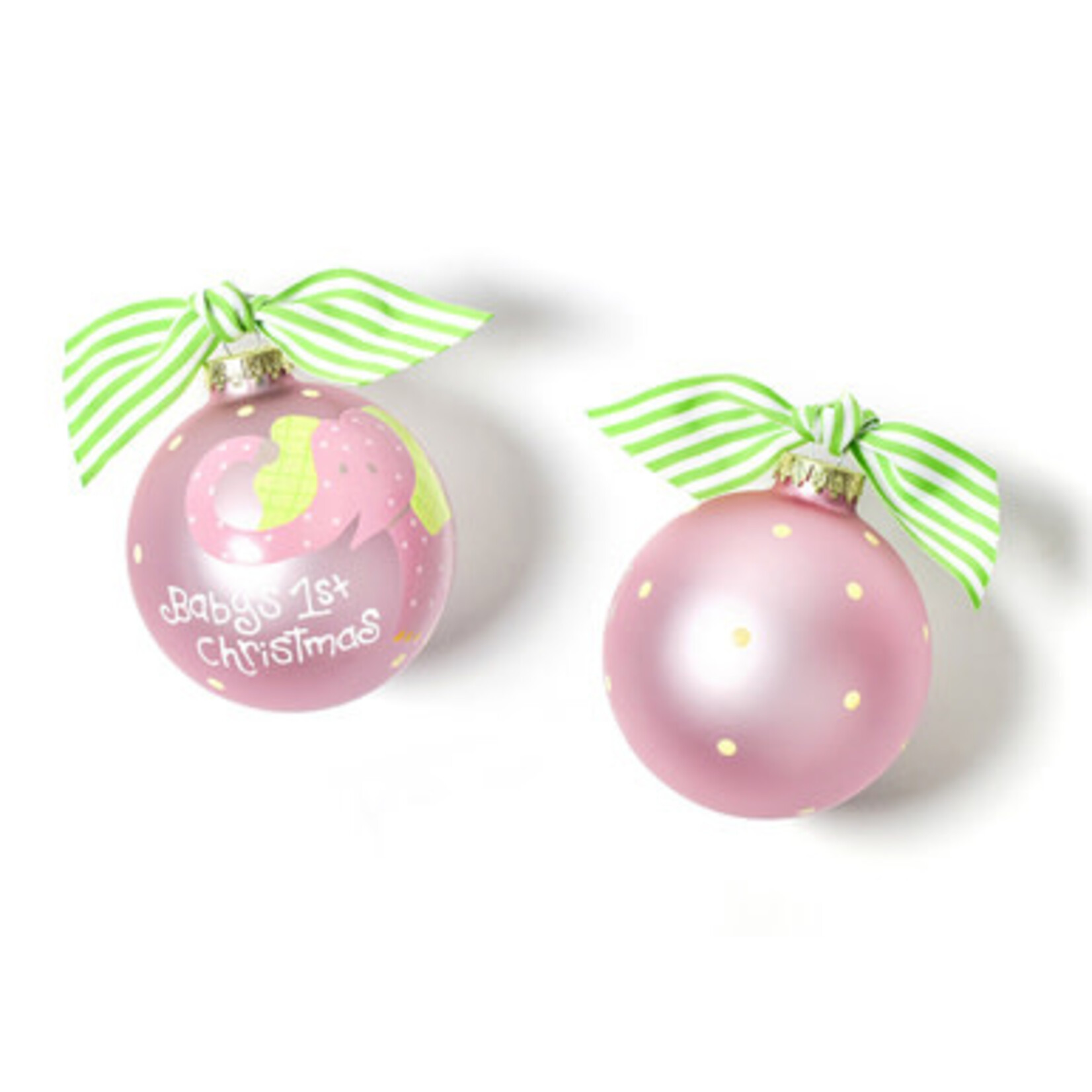 coton colors baby's first christmas elephant glass ornament