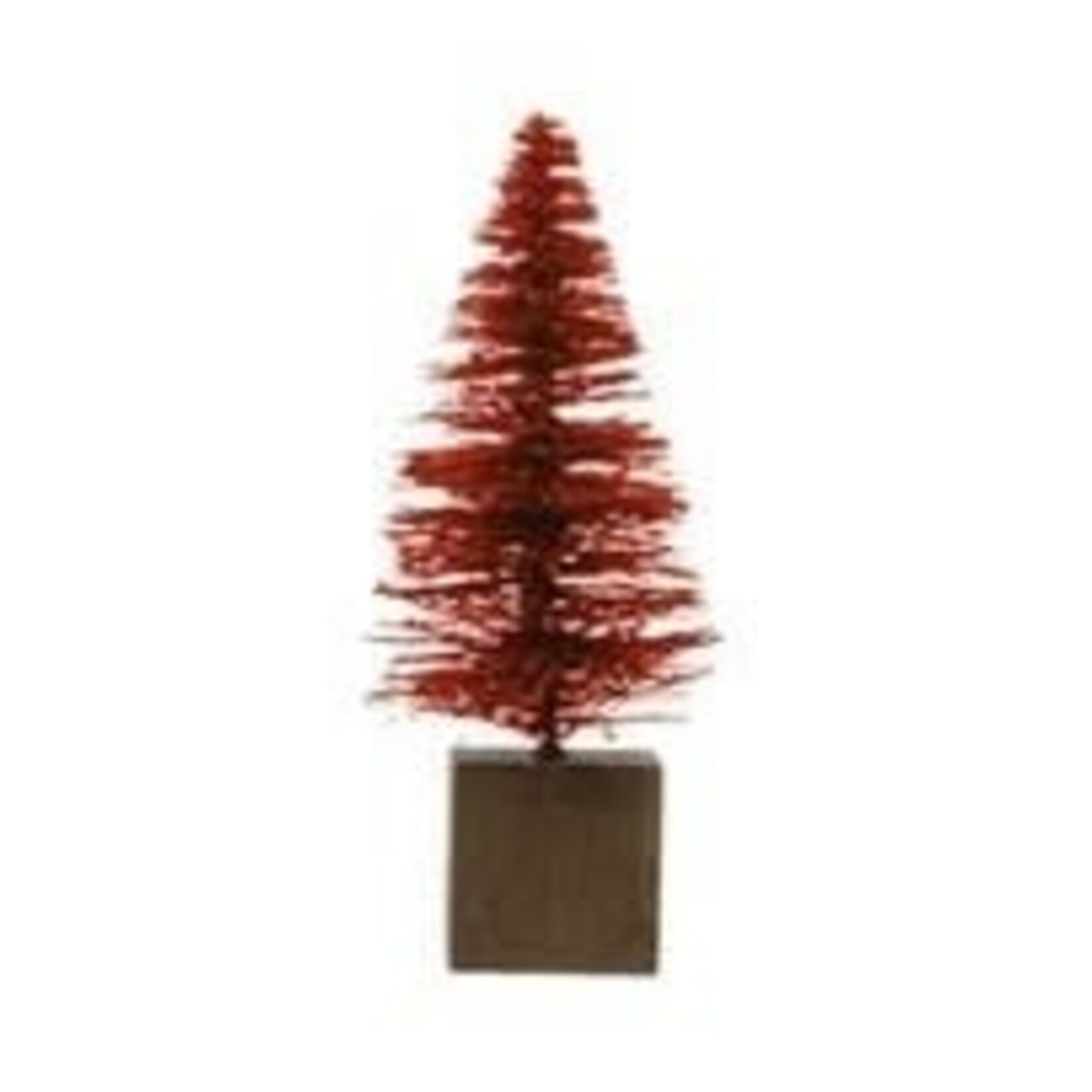 bottlebrush tree on wood base, 3"