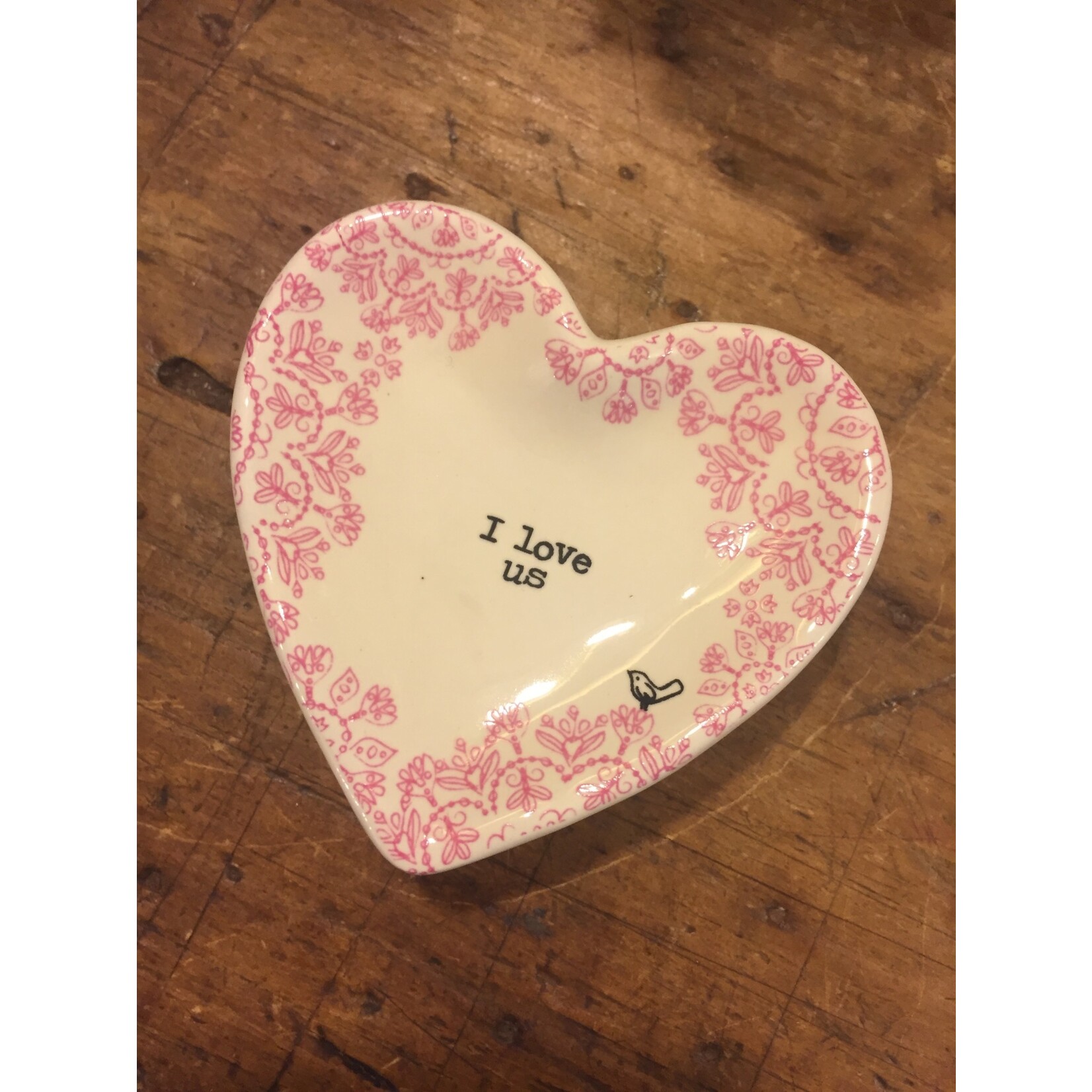 m. lynne designs vintage heart dish I love us