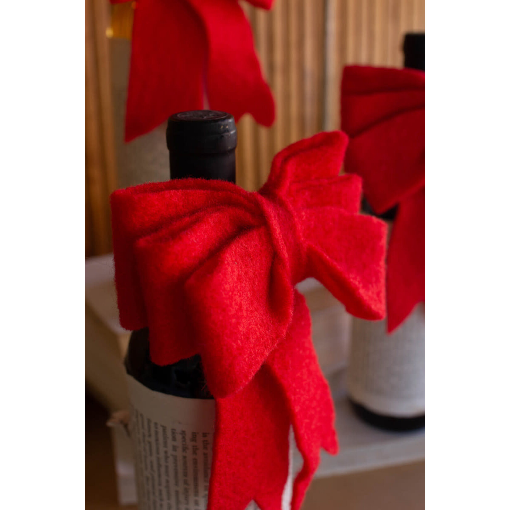m. lynne designs red felt bow topper