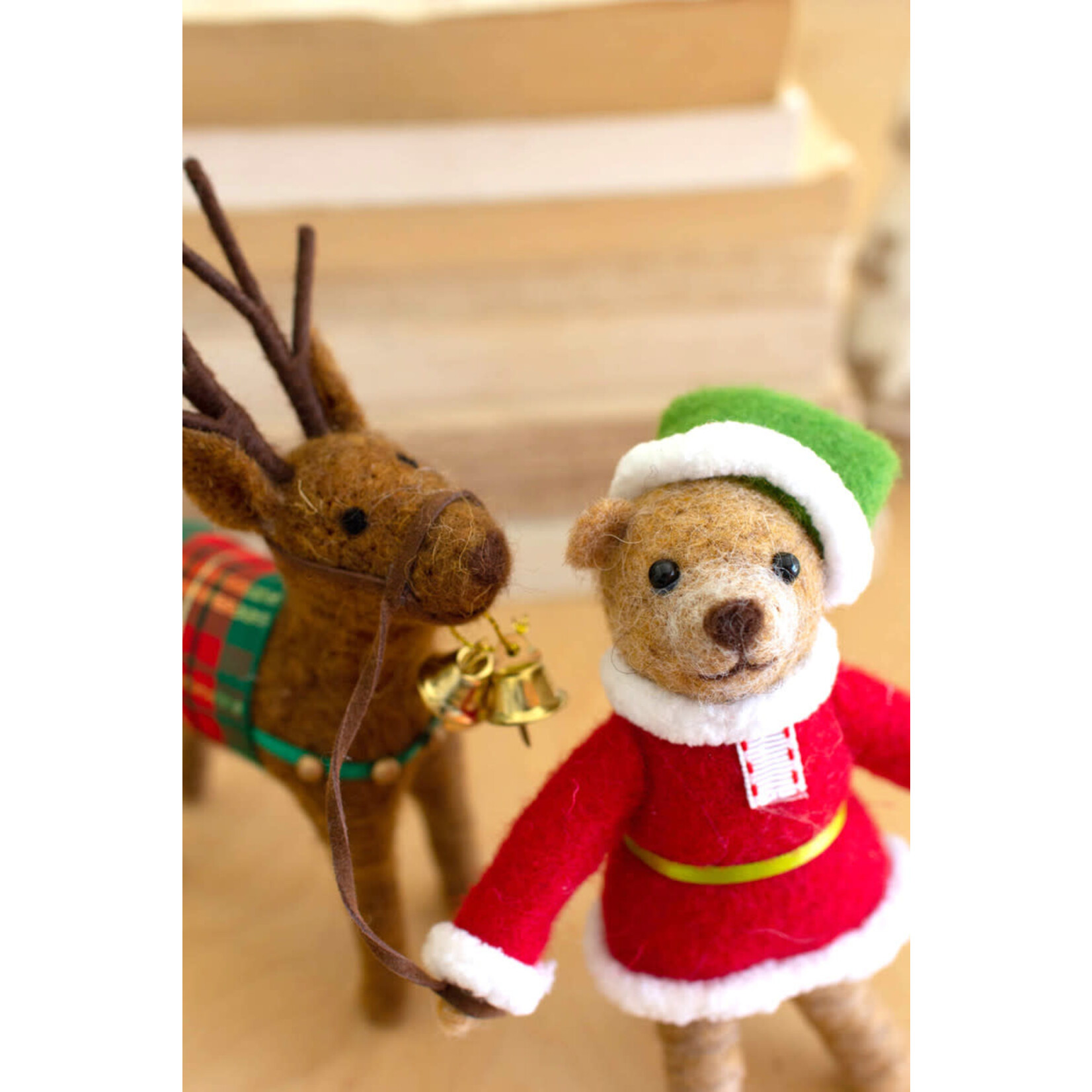 m. lynne designs felt santa bear and deer
