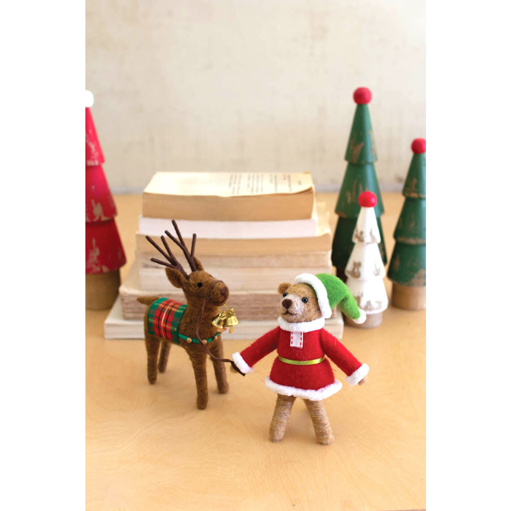 m. lynne designs felt santa bear and deer