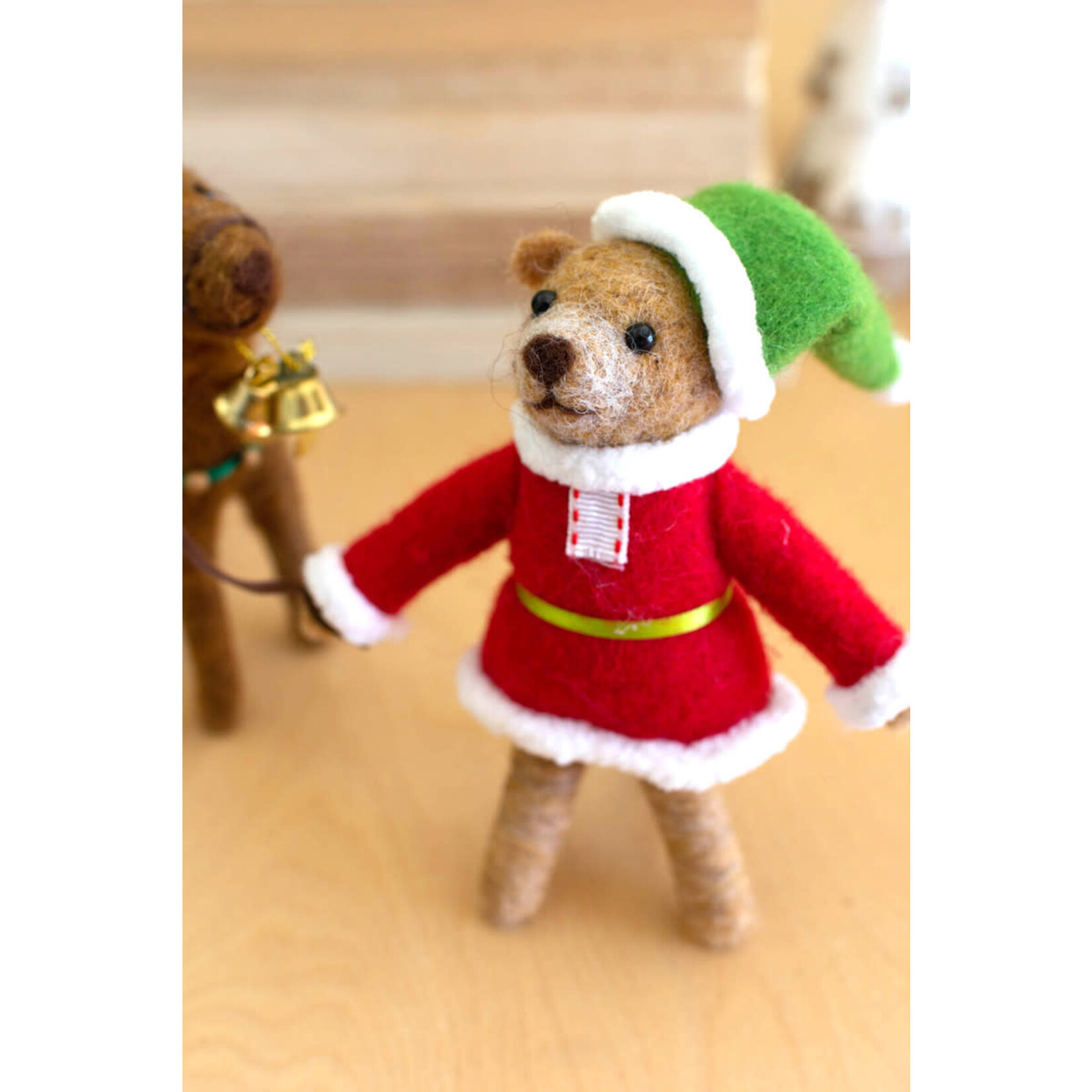 m. lynne designs felt santa bear and deer