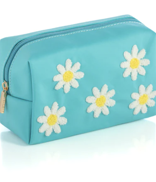 available at m. lynne designs Daisy Pouch on Turquoise