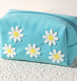 available at m. lynne designs Daisy Pouch on Turquoise