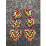 m. lynne designs multi heart triple drop earrings