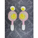 m. lynne designs beaded tennis racket earring