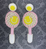available at m. lynne designs Beaded Tennis Racket Earring