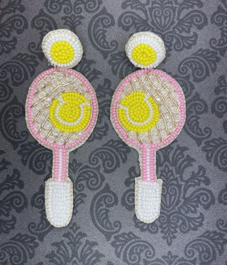 available at m. lynne designs Beaded Tennis Racket Earring