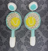 available at m. lynne designs Beaded Tennis Racket Earring