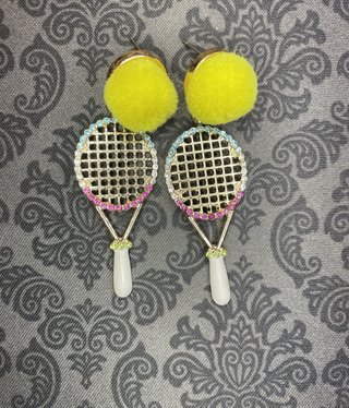 Sparkly Tennis Racket Earring