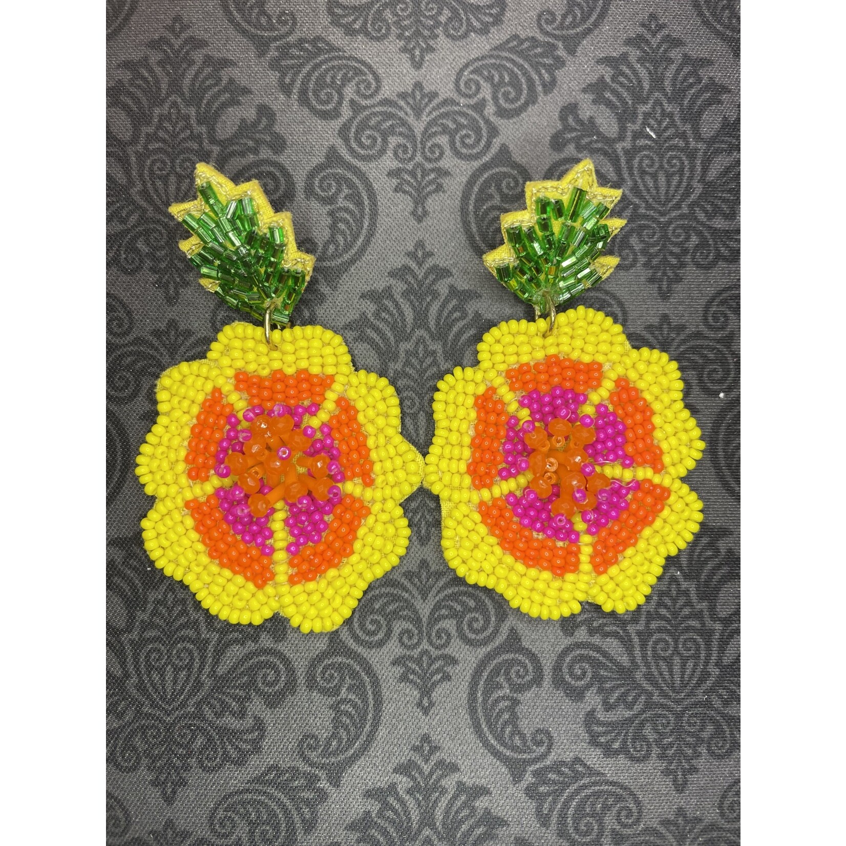 m. lynne designs beaded funky pineapple earring