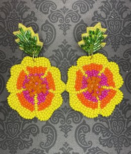 available at m. lynne designs Beaded Funky Pineapple Earring