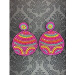 m. lynne designs multi bright beaded round earring