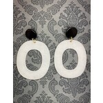 m. lynne designs blush acrylic with black post earring