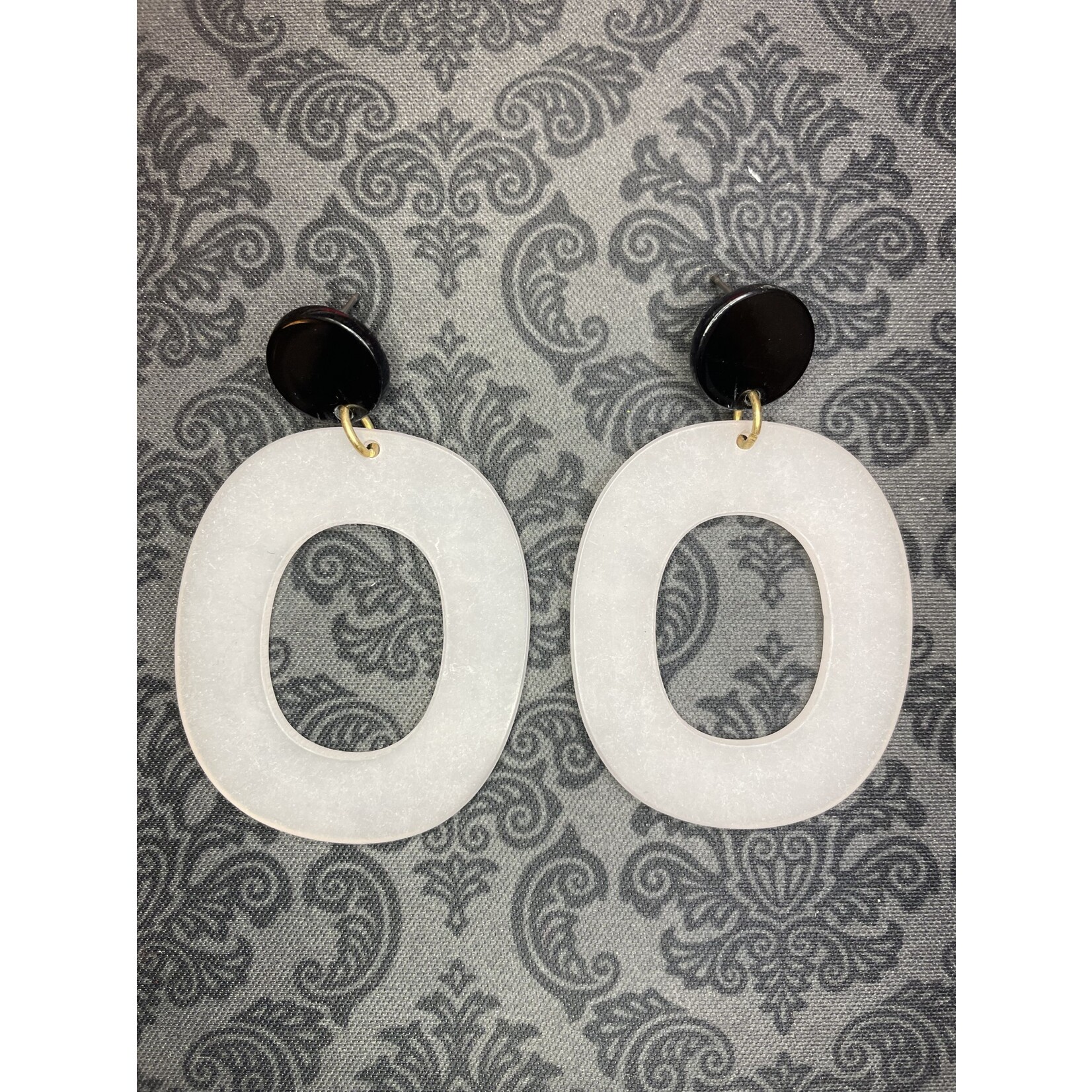 m. lynne designs blush acrylic with black post earring
