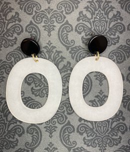 available at m. lynne designs Blush Acrylic with Black Post Earring