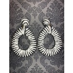 m. lynne designs black and white raffia teardrop earring