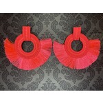 m. lynne designs neon pink round with fringe earring
