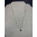 m. lynne designs double link pearl and gold with drop necklace