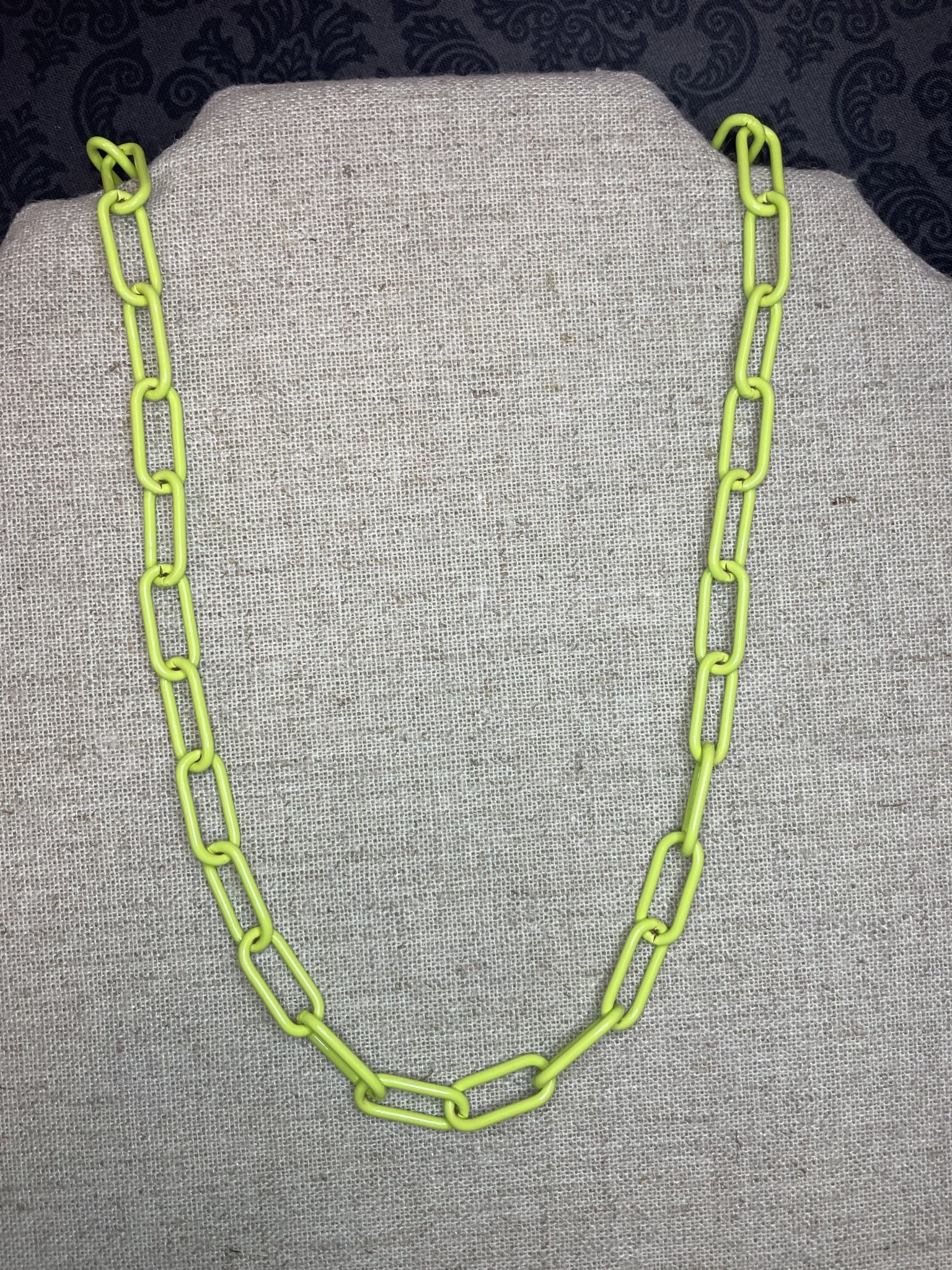 available at m. lynne designs Lime Paperclip Link Necklace