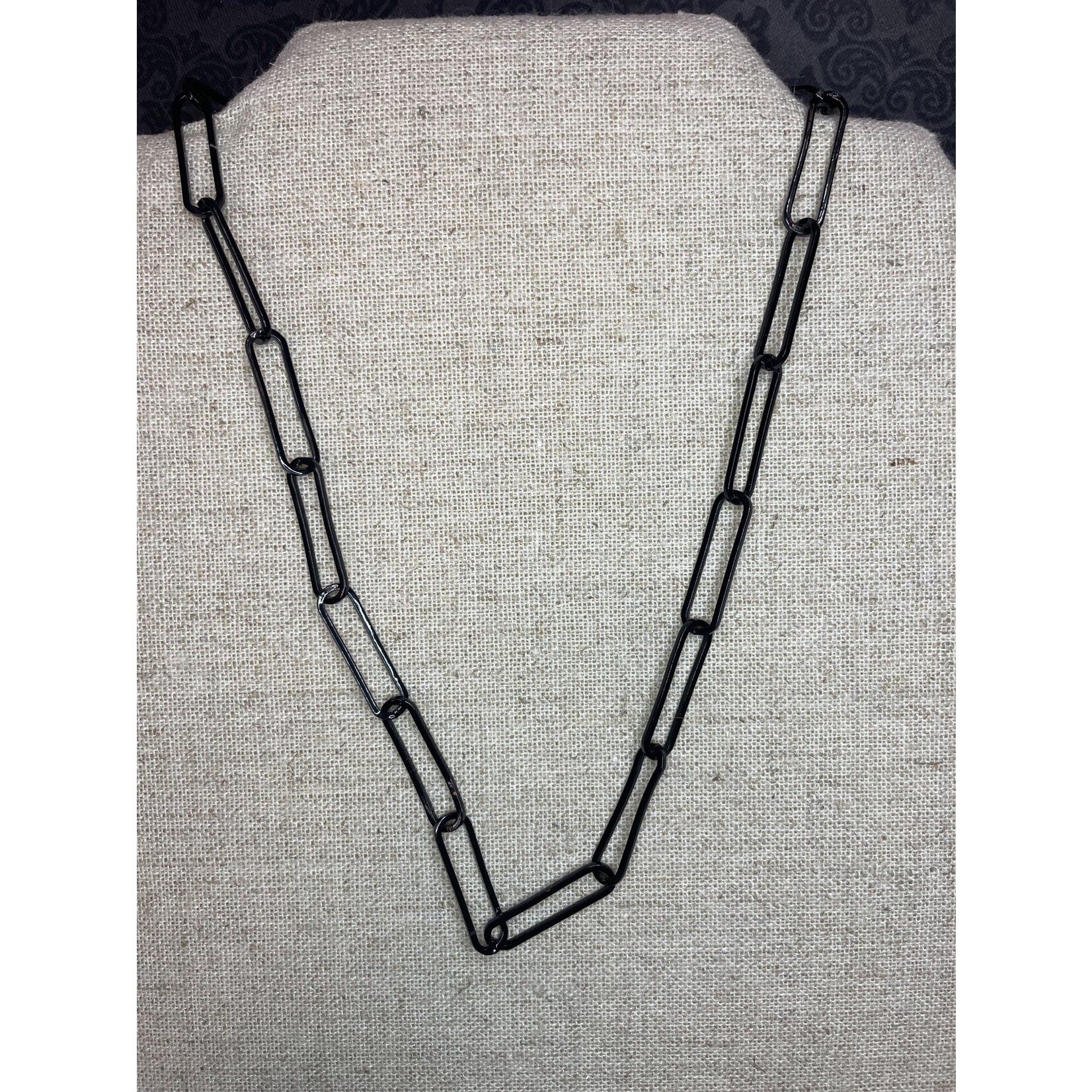 m. lynne designs black paperclip necklace