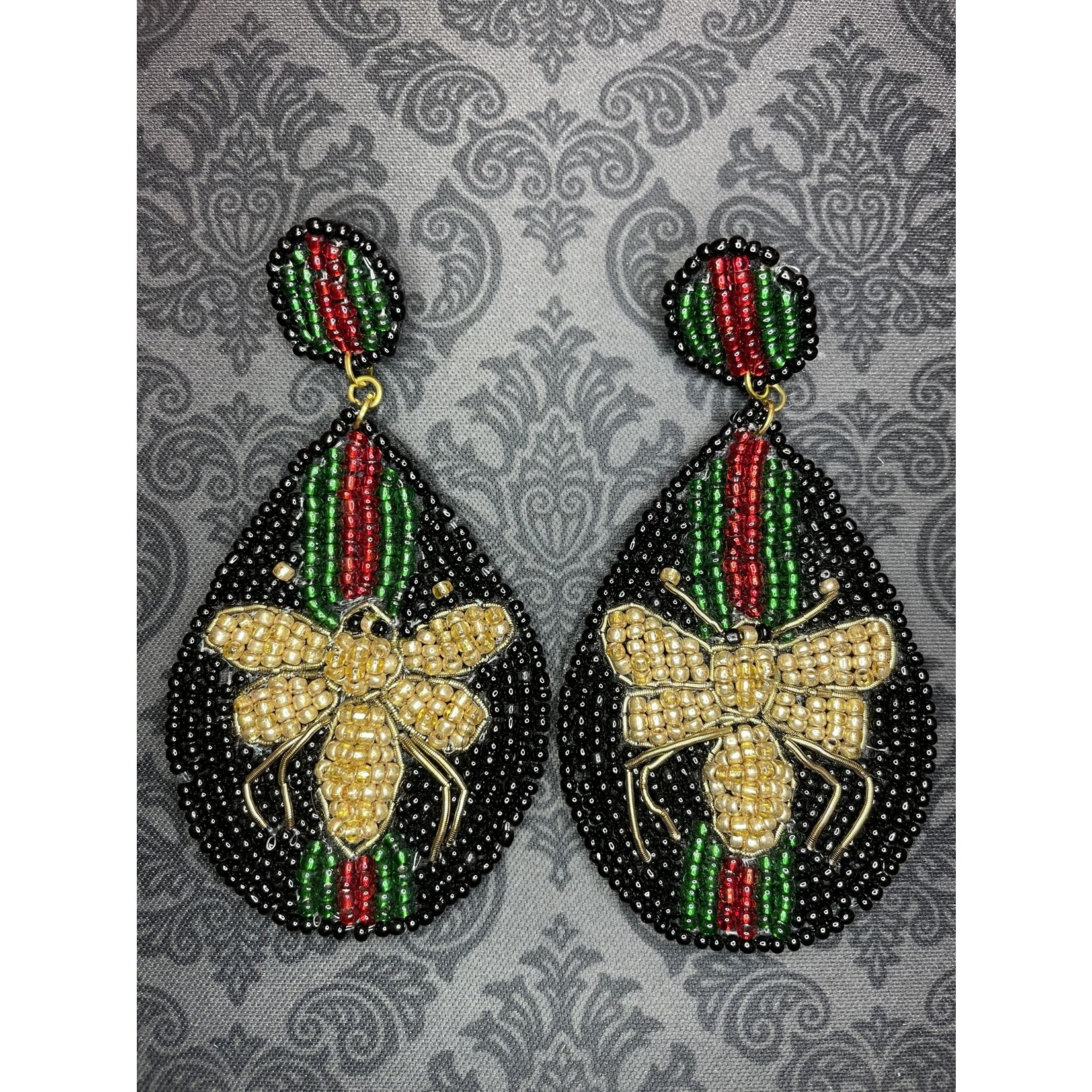m. lynne designs beaded bee earring