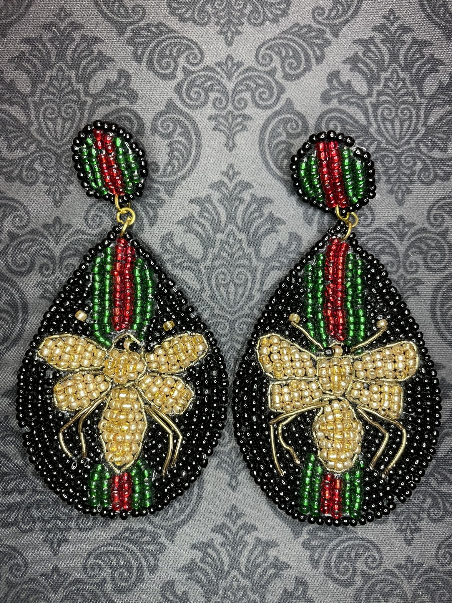 available at m. lynne designs Beaded Bee Earring