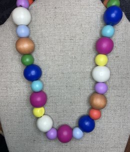 available at m. lynne designs Colorful Wooden Beads Necklace