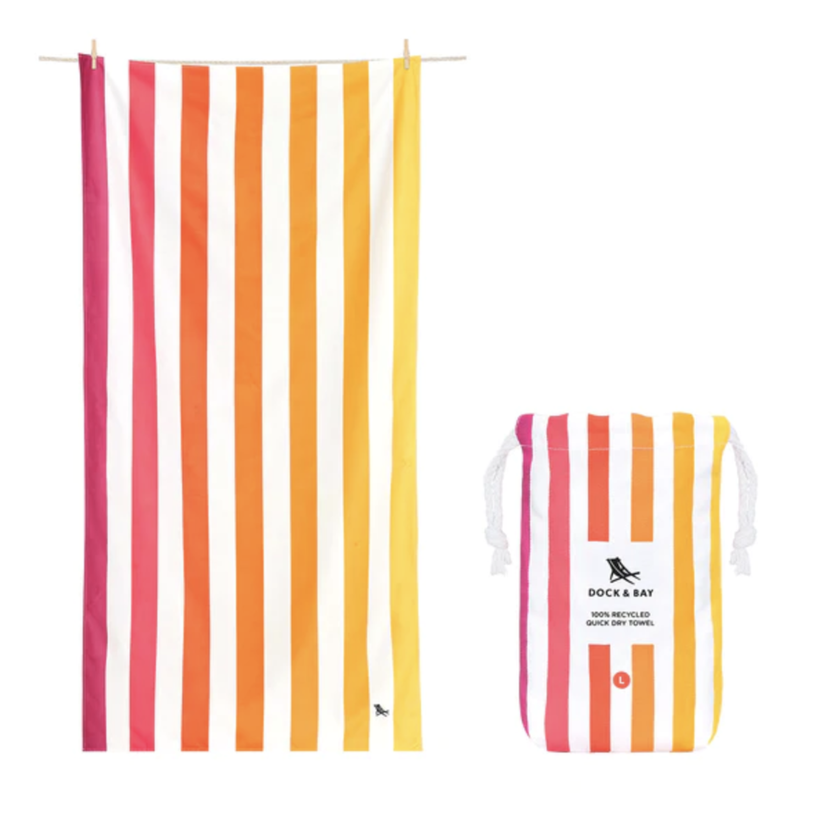 dock & bay summer peach sunrise quick dry towel