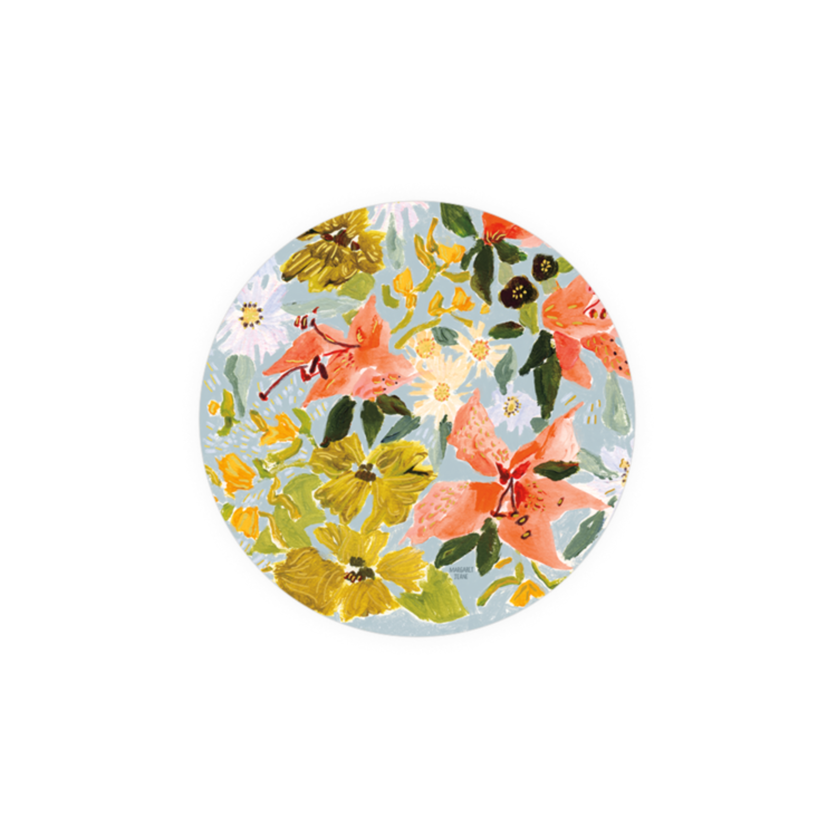 m. lynne designs bouquet in blue single coaster