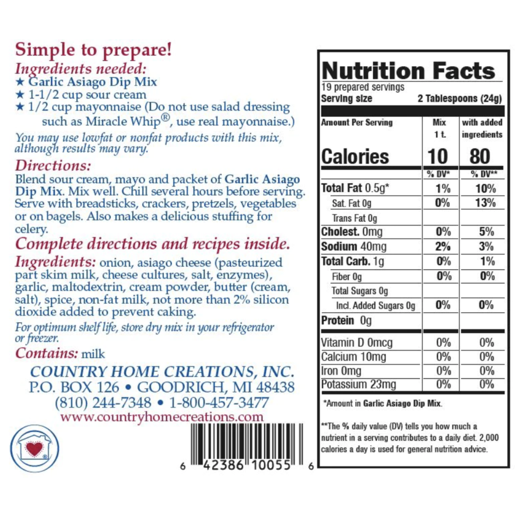 m. lynne designs garlic asiago dip mix