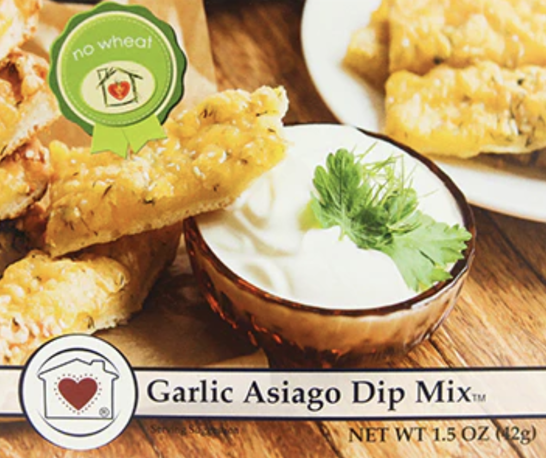 available at m. lynne designs Garlic Asiago Dip Mix