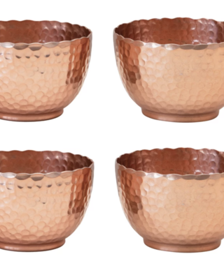 Hammered Copper Bowls with Jute Tie