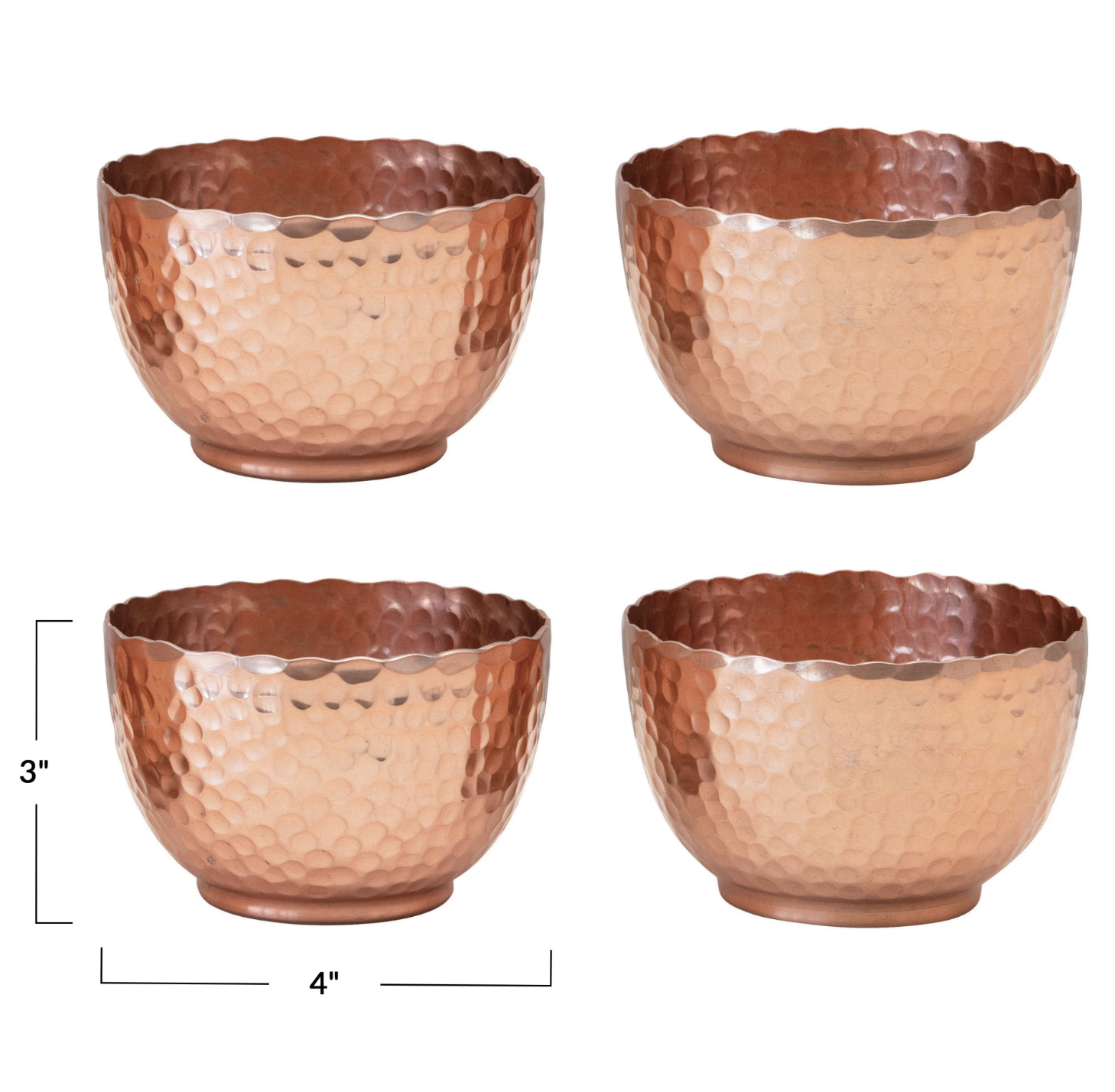available at m. lynne designs Hammered Copper Bowls with Jute Tie