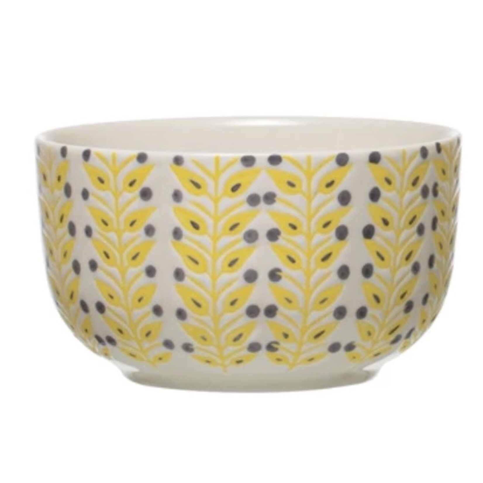 m. lynne designs colorful hand-stamped stoneware bowl