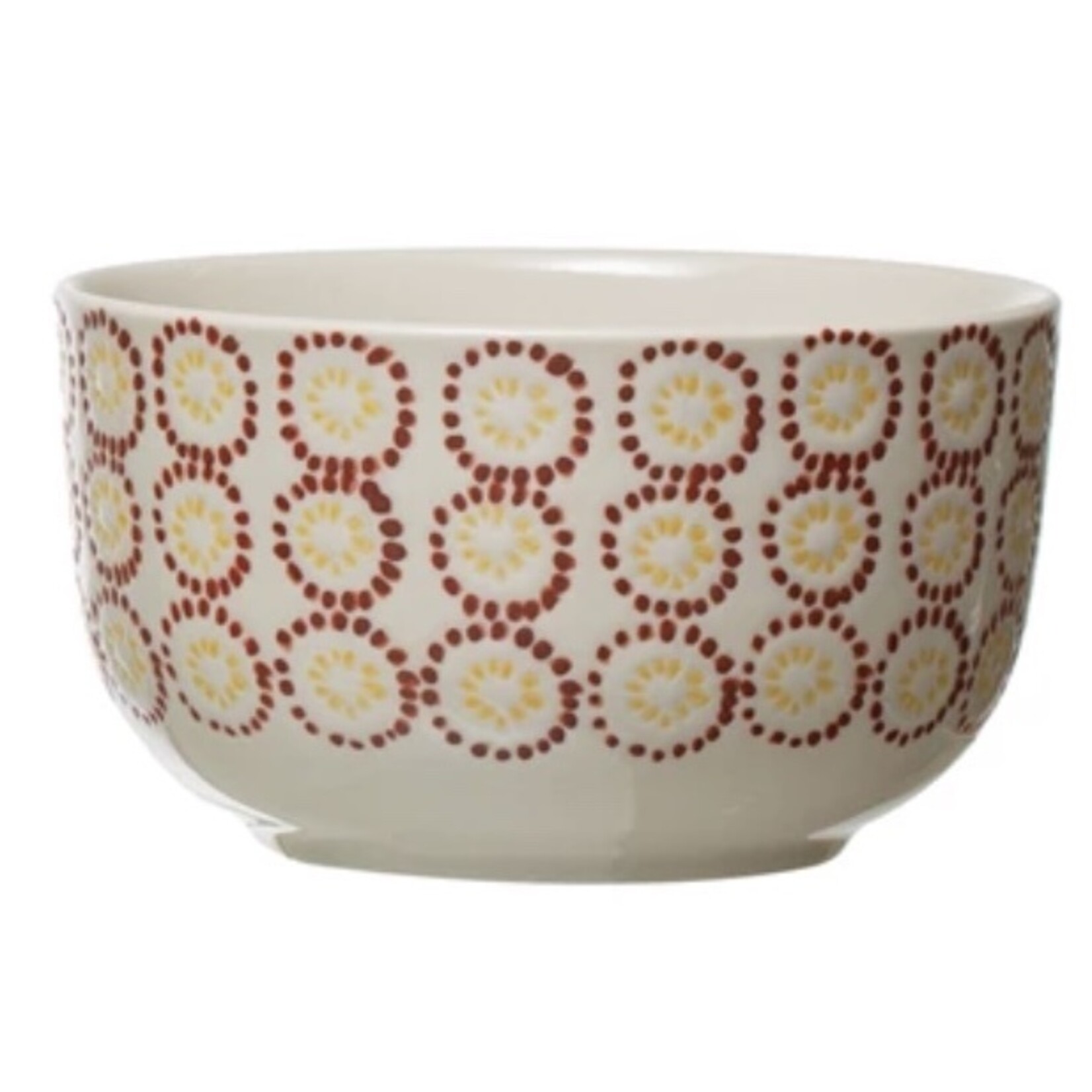 m. lynne designs colorful hand-stamped stoneware bowl