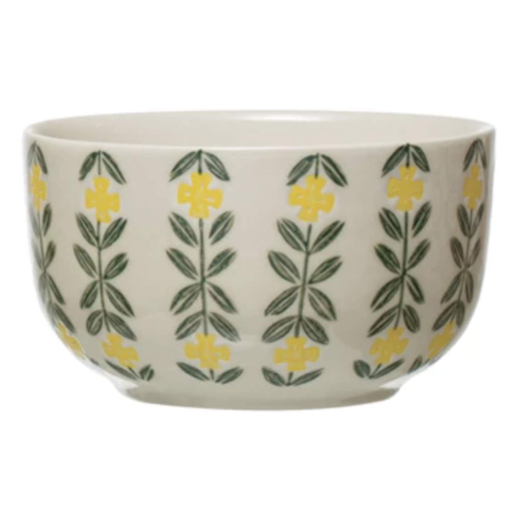 m. lynne designs colorful hand-stamped stoneware bowl
