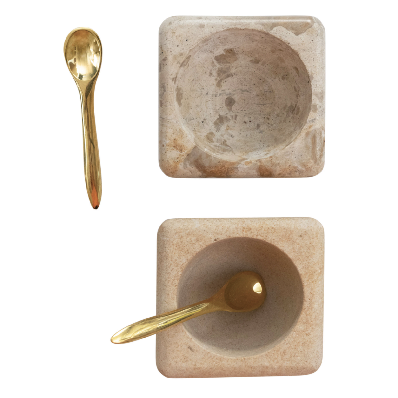 m. lynne designs pinch pot with brass spoon