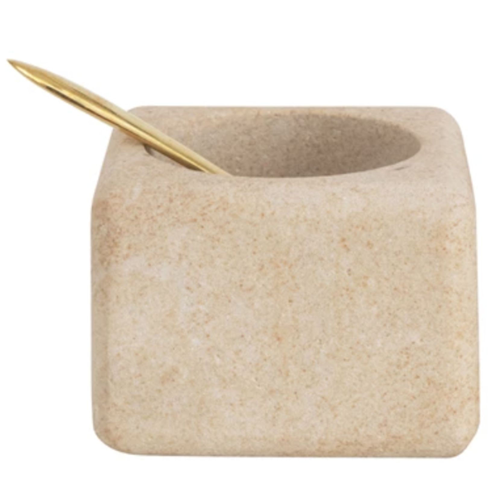m. lynne designs pinch pot with brass spoon