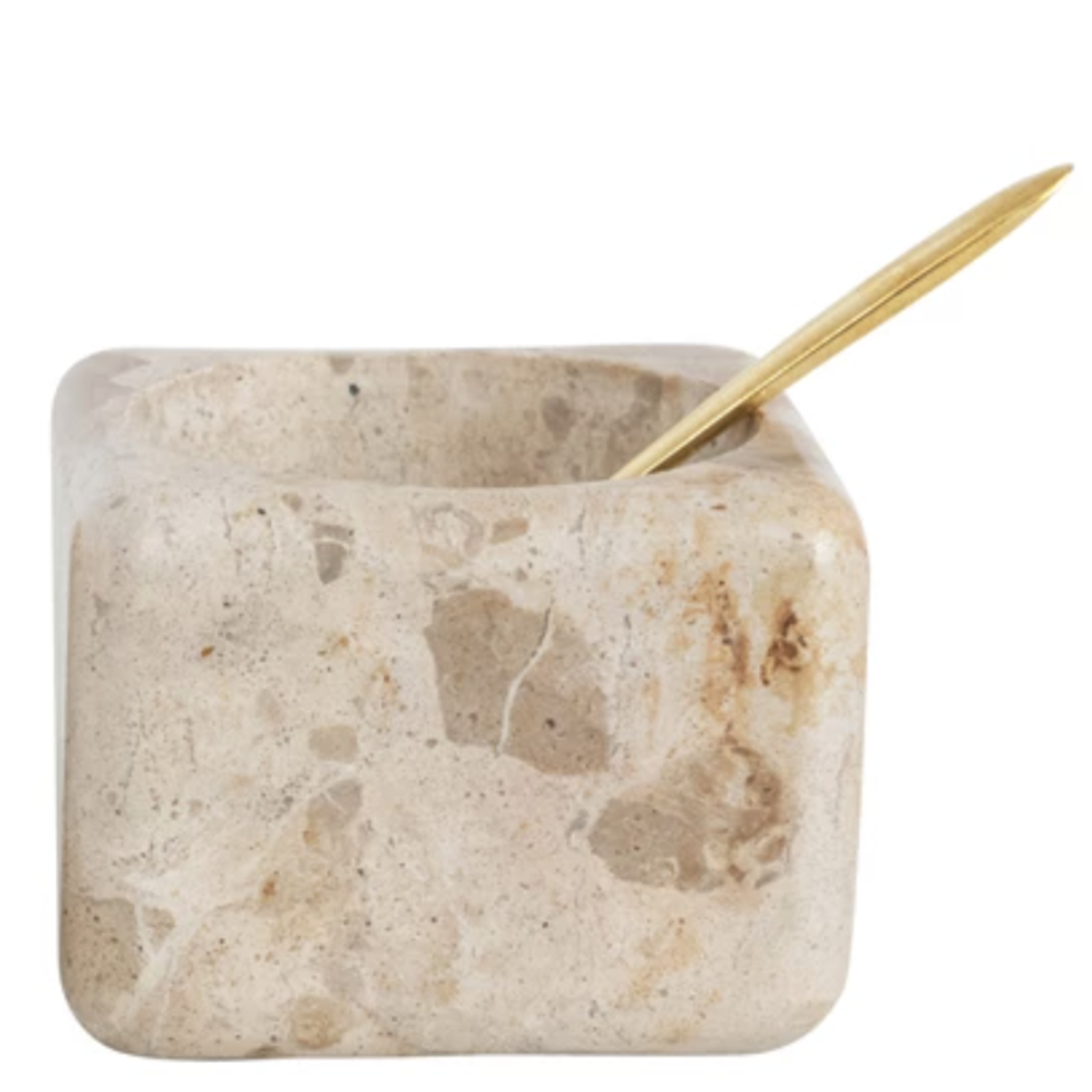 m. lynne designs pinch pot with brass spoon