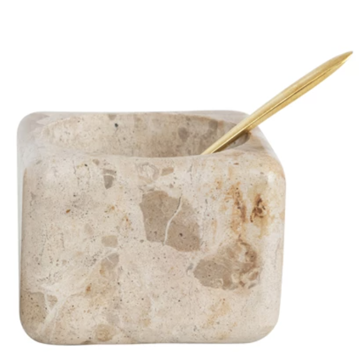 available at m. lynne designs Pinch Pot with Brass Spoon